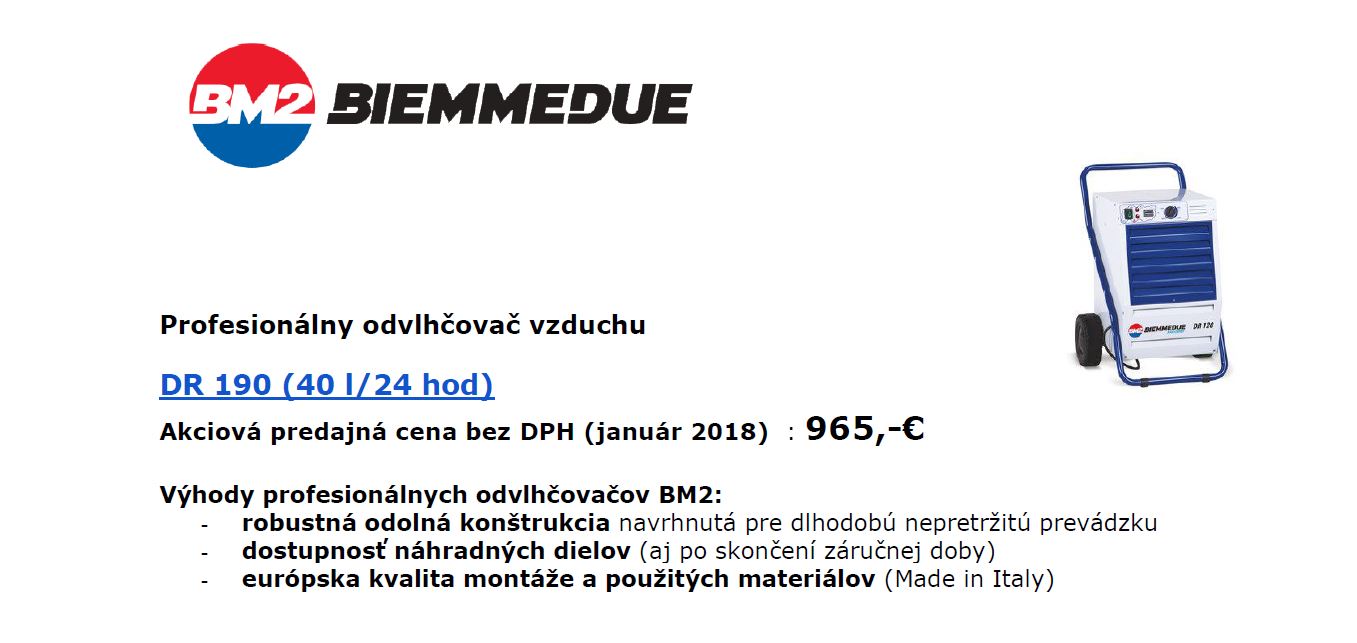 BM2 DR 190 - profesionálny odvlhčovač vzduchu